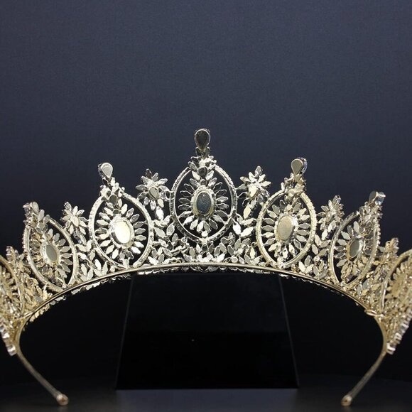 Vintage Bridal Tiara Cubic Zirconia Crown for Wedding Quince Prom Homecoming
